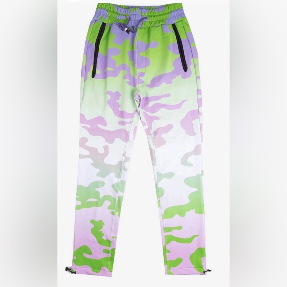 Create 2MRW Pastel Camo Jogger Pants NWT Size Medium Green Purple Pink MSRP $98